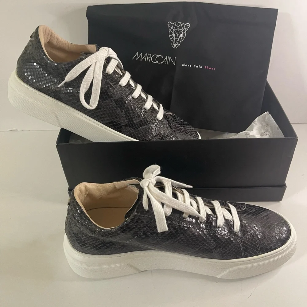 Marc Cain black snake skin sneakers‎ New size 10 women’s